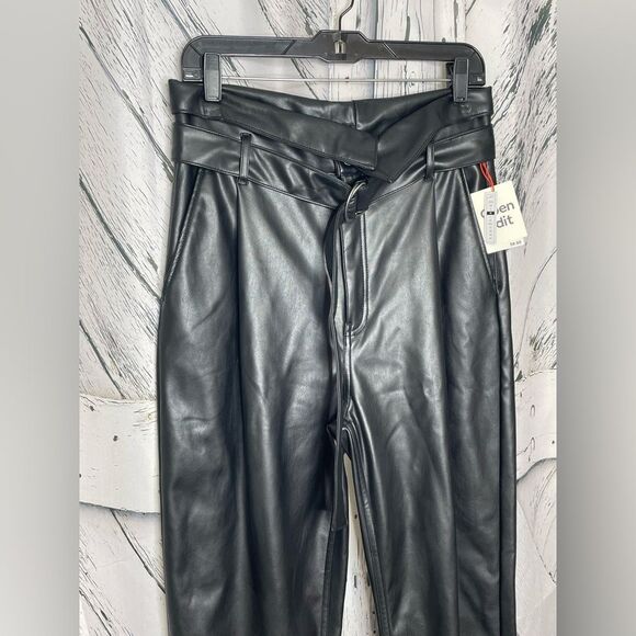 Open Edit Black Pleather Pants M - Picture 3 of 11